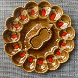 Vintage MCM California Pottery Deviled Egg Tray